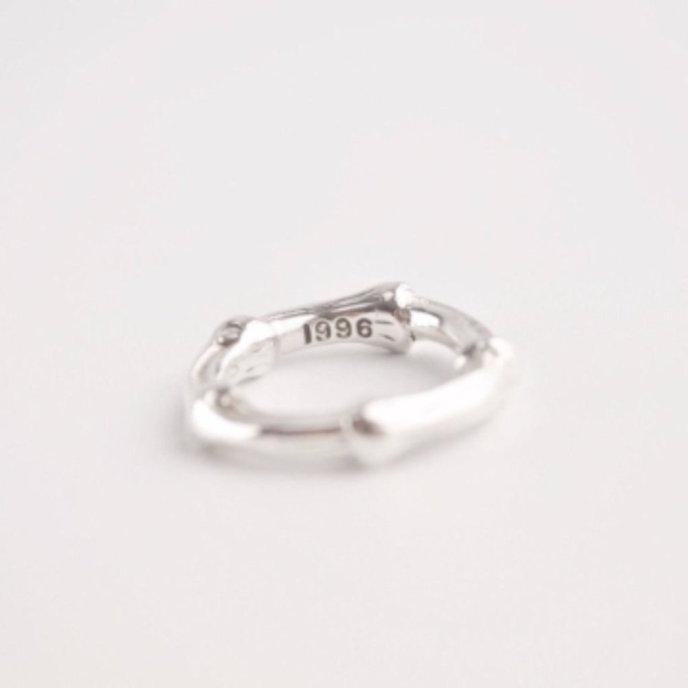 RARE, LIKE NEW!! Gorgeous Authentic Tiffany & Co. Sterling Silver Bamboo Ring 5 - Picture 2 of 4